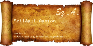 Szilágyi Agaton névjegykártya